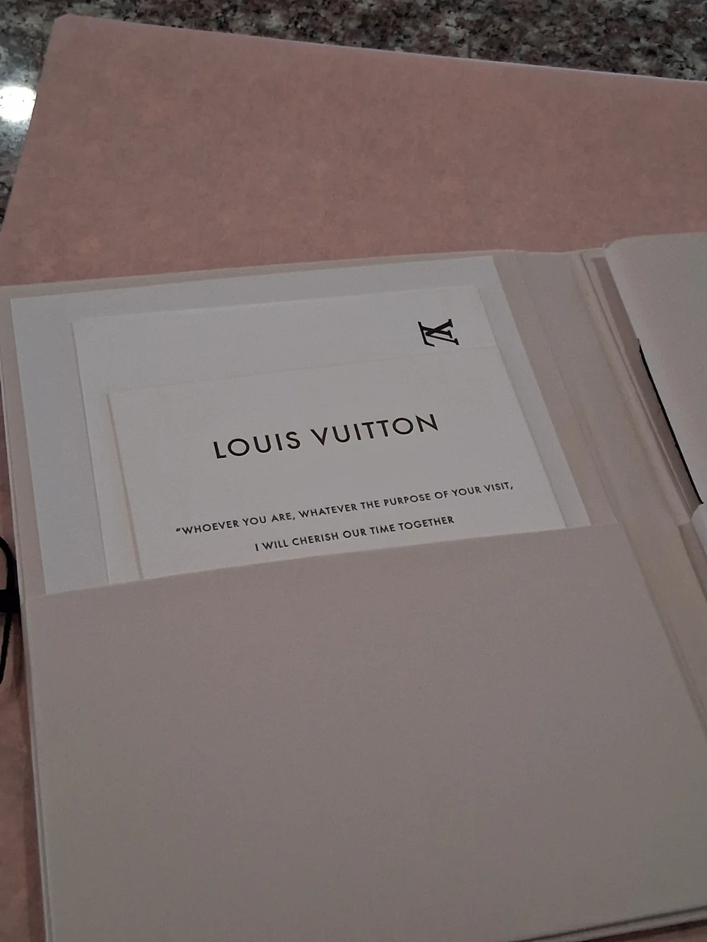RARE Louis Vuitton Welcome Folder NEW EMPLOYEES Black Ribbon.Very NICE